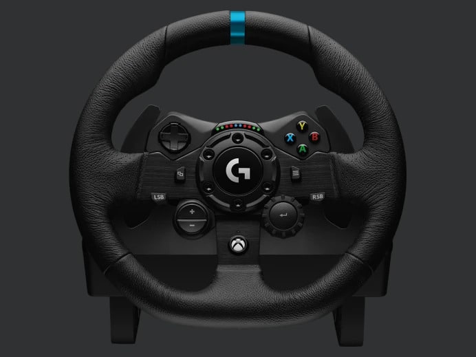 Volante Logitech G923 com pedal + Câmbio Driving Force Shifter